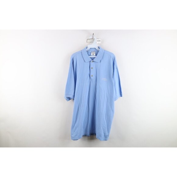 Vintage Columbia Mens Large Faded Spell Out Fish Baggy Fit Collared Polo Shirt - Picture 1 of 12